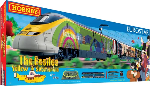 Vista 2 de Hornby R1253T - Juego de tren eléctrico R1253T The Beatles Yellow Submarine - Juego de iniciación de tren de calibre OO, trenes vintage