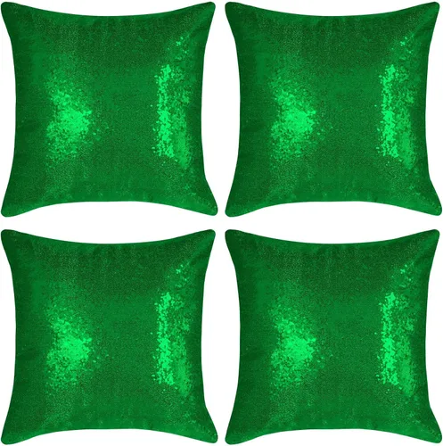 Vista 8 de Juego de 4 fundas de almohada decorativas con lentejuelas negras cuadradas para silla, sofá, cama, dormitorio, sala de estar, decoración para bodas