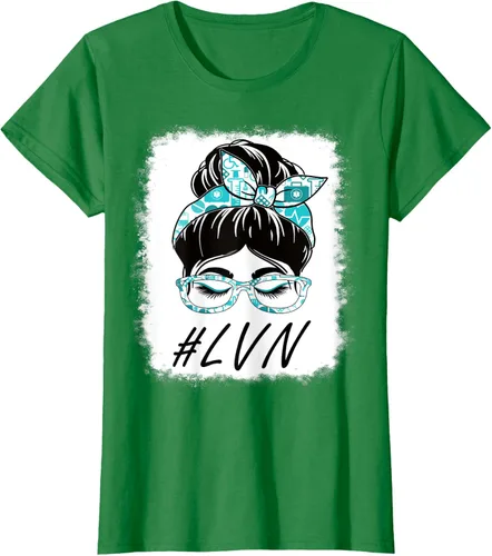 Vista 13 de LVN - Camiseta para mujer con licencia vocacional para enfermera, moño desordenado, Día Mundial de la Salud