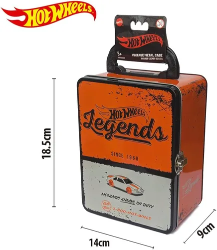 Vista 5 de Hot Wheels maleta vintage metalizado naranja para 18 coches 03353 CEFA