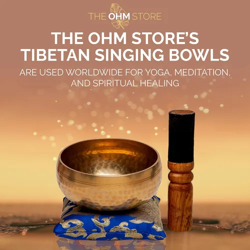 Vista 7 de Juego de cuencos tibetanos de Ohm Store — Cuenco de meditación Lingam martillado a mano — Yoga, equilibrio de chakras, atención plena, alivio