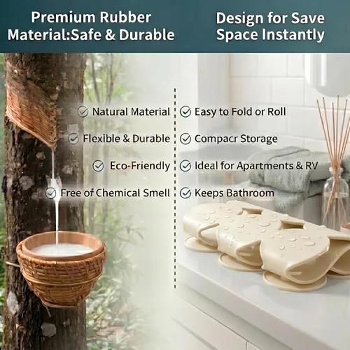 Vista 8 de Webos Tapete Antideslizante Patentado para Bañera Tapetes de Ducha y Baño con Ventosas Fuertes Goma Natural Suave Resistente Agarre Superior