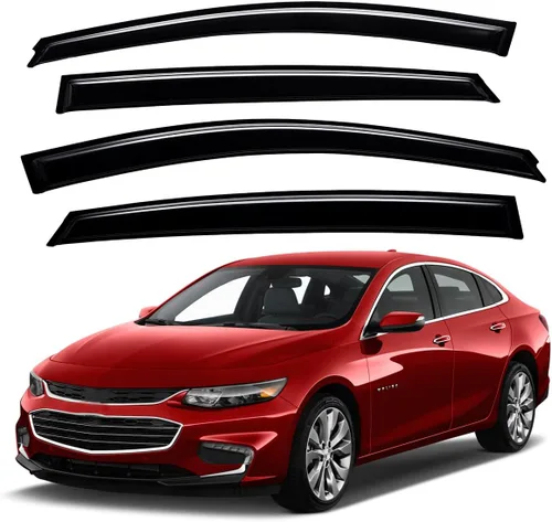 Vista 6 de Lightronic Visera de ventana de ventilación automática con clip extra duradero, compatible con Chevrolet Malibu 2016-2025