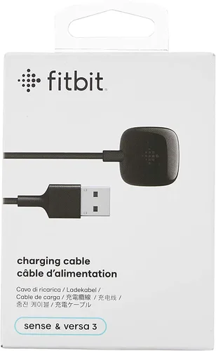 Vista 4 de Fitbit Smartwatch - Cable de carga para Sense 2, Sense, Versa 4 y Versa 3, producto oficial, color negro