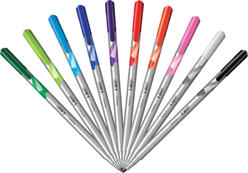 Vista 5 de BIC Rotuladores Intensity Fineliner de punta media (0.028 in), colores surtidos, aplicación suave, 10