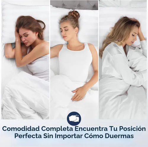 Vista 3 de DIORIS - Juego de 2 almohadas suaves para dormir mullidas tamaño Queen