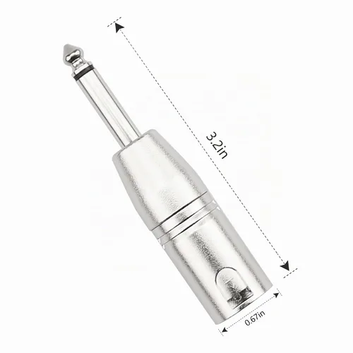 Vista 4 de Adaptador TS mono a XLR de 1/4 de pulgada, conector de audio desequilibrado macho XLR a 0.250 in de cuarto de pulgada compatible con estéreo TS a