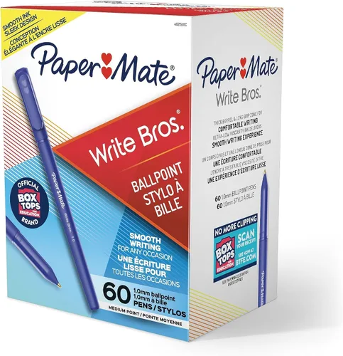 Vista 7 de Paper Mate Write Bros. Bolígrafos de tinta azul, punta media (0.039 pulgadas), 60 unidades (paquete de 2)