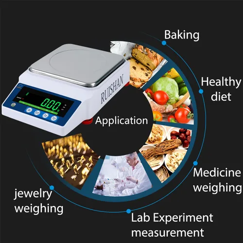 Vista 7 de Báscula Científica de Precisión de Laboratorio RUISHAN 1000g x 0.01g g/lb/oz/ct Escala de 0.01 Gramo, Báscula de Laboratorio, Báscula