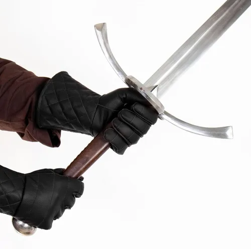 Vista 11 de Mythrojan Guantes de esgrima de espadachín: Hema Guantes de cuero ligeramente acolchados Renacimiento medieval