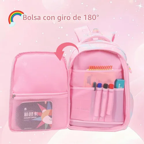 Vista 4 de Mochila Estética Kawaii Arcoíris