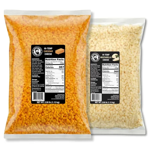Vista 27 de Carniceros barbudos de queso cheddar de alta temperatura de 2.5 libras – Cubos de 1/4 de pulgada estables en almacenamiento para hasta 25 libras
