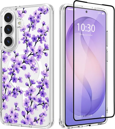 Vista 8 de OOK Funda para iPhone 17 Pro compatible con Magsafe, con protector de pantalla, elegante lazo estético, delgado, transparente, magnético, a prueba