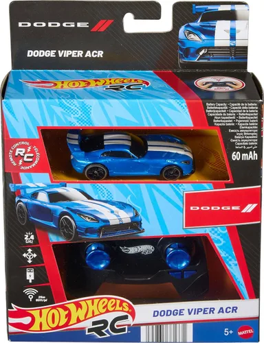 Vista 5 de Hot Wheels 1:64 RC Dodge Viper ACR, auto de juguete con control remoto