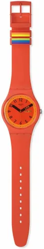 Vista 2 de Swatch SO29R705 Unisex Pride Proudly Red Silicone Strap Watch