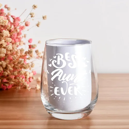 Vista 3 de Regalos para tía de sobrina sobrino – Best Aunt Ever Christmas, cumpleaños, Día de la Madre regalos para tía, tía nueva, copa de vino de 15 onzas
