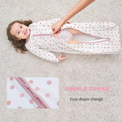 Vista 5 de Saco de dormir de manga larga, bolsa de dormir para bebé 100% algodón de 0-18 meses, manta vestible súper suave, saco de dormir para niños pequeños