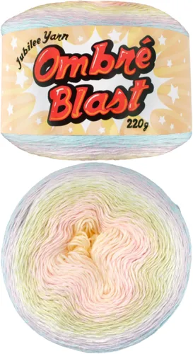 Vista 17 de JubileeYarn - Hilo Ombré Blast (7.76 oz/torta de algodón para bebé, 1 torta)