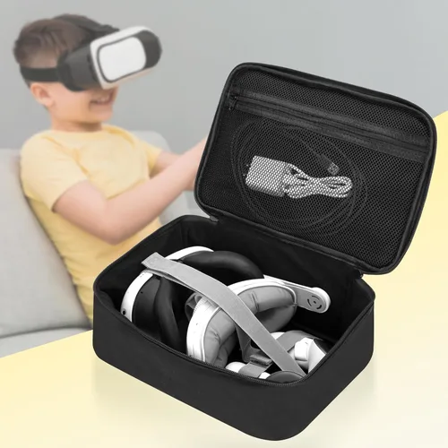 Vista 7 de Funda de transporte suave compatible con Oculus Meta Quest 3S/Quest 3/Quest 2 oficial original, funda de almacenamiento para casco Meta Quest 3/3S