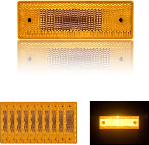 Vista 7 de Reflector - Rectángulo autoadhesivo de seguridad, impermeable, para entrada de buzón de remolque (modelo A/2 unidades, naranja)
