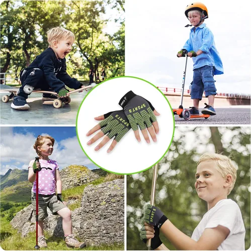 Vista 7 de Accmor Guantes deportivos para niños guantes de medio dedo guantes de ciclismo para niños y niñas guantes de pesca para ciclismo campamento pesca