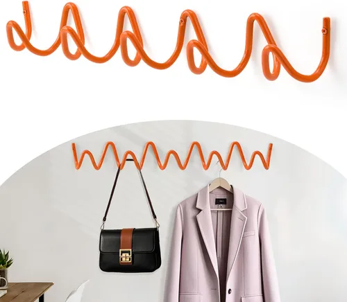 Vista 12 de Perchero de Pared con Montaje en Pared, Ganchos de Pared Creativos con Capacidad de 20KG, Fácil Instalación, Ganchos Multiusos para Abrigo, Negro