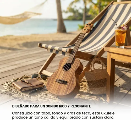 Vista 5 de Kala Ukelele barítono de teca KA-TEAK-B