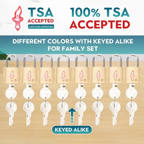 Vista 3 de Cerradura de equipaje TSA de latón macizo+candado de llave de equipaje, aprobado por la TSA+candado aceptado por la TSA para equipaje, maleta