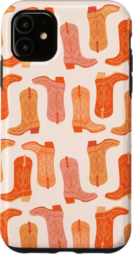 Vista 8 de Cowboy Boot Illustration Preppy Western in Orange Case for iPhone 17