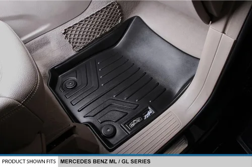 Vista 3 de MAXFLOORMAT Tapetes para piso de Mercedes Benz ML / GL / GLE / GLS Serie, juego completo (negro)