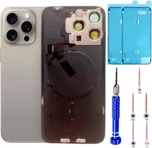 Vista 24 de Reemplazo de vidrio trasero de 14 pulgadas con placa y cable flexible y todas las piezas para iPhone 14 (azul, 6.1 pulgadas) + cinta impermeable +