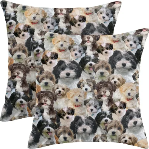 Vista 22 de Regalo para amantes de Airedale Terrier, 2 fundas de almohada de Bingley Terrier, fundas de almohada con estampado de cara de perro, fundas