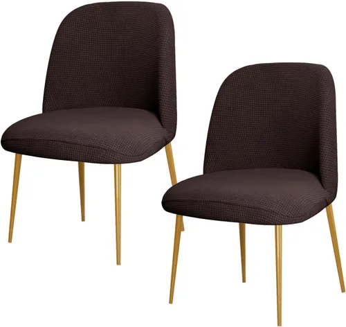 Vista 18 de SZJIAHTM 2 Fundas para Sillas de Comedor Suaves Elásticas Funda Deslizable de Poliéster sin Brazos con Respaldo Curvado Fundas Deslizables