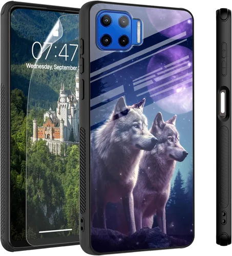 Vista 86 de Funda para Motorola Moto Edge 2022, cubierta trasera de vidrio templado con protector de pantalla, protección a prueba de golpes para Motorola Moto