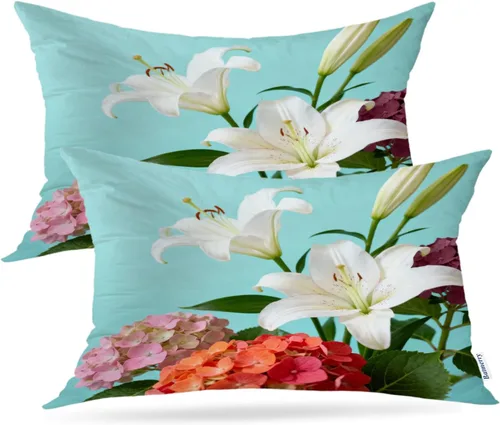 Vista 48 de Batmerry Autumn Maple Leaves Throw Pillow Covers, red Fall Orange Leaves Decorative Pillow Covers Digital Printing Blended for Couch Sofa Bed