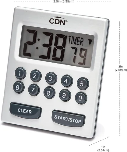 Vista 7 de Component Design CDN TM30 Temporizador de 2 alarmas con entrada directa., 7", Plateado