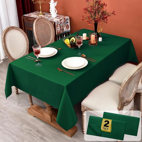 Vista 30 de MEANMOY Mantel cuadrado de poliéster lavable, resistente al agua y a las manchas, de 210 GSM, de 54 x 54 pulgadas, mantel de mesa rectangular sin