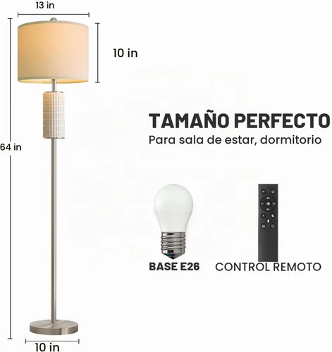 Vista 7 de PoKat Lámparas de pie de cerámica con control remoto, lámparas de pie modernas de 64 pulgadas para sala de estar con temperatura