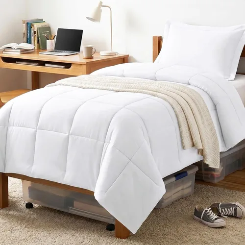 Vista 42 de CozyLux Juego de edredón Super King, juego de ropa de cama negro ceniza de 270GSM para todas las estaciones, juego de cama de 3 piezas cosidas