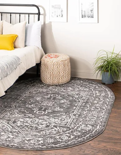 Vista 26 de Unique Loom Boston Collection - Alfombra de área con medallón (2 x 8 pies, color blanco y gris)