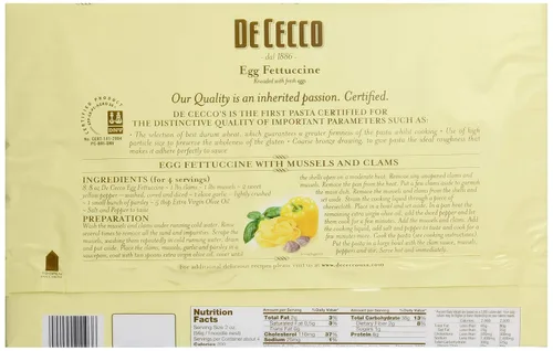 Vista 3 de De Cecco Pasta Fettuccine Fideos de huevo, 8.8 oz