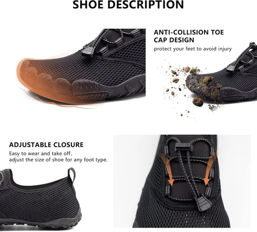 Vista 4 de Teemie Zapatos de agua para hombre y mujer, de secado rápido, zapatos deportivos para surf, kayak, caminar, senderismo
