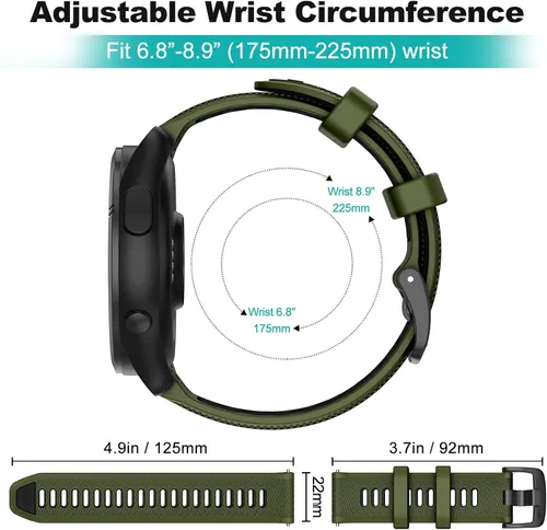 Vista 6 de OVERSTEP Correa de repuesto compatible con Garmin Forerunner 265, correas de reloj de liberación rápida de 0.866 in para Forerunner 255, Vivoactive