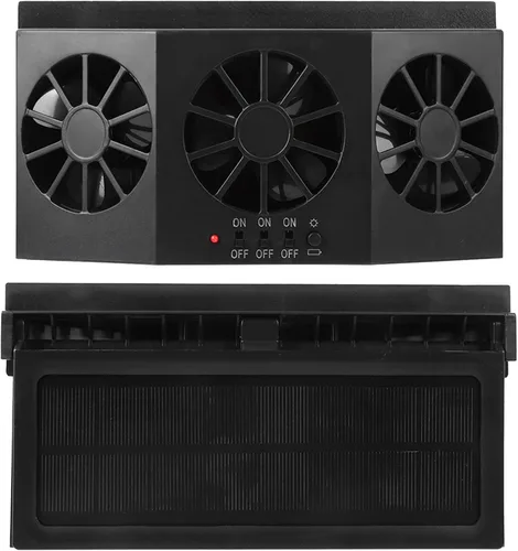 Vista 8 de Tiiyee Ventilador de ventilación de automóvil, enfriador portátil con energía solar, ventilador de ventana, ventilador de escape de automóvil