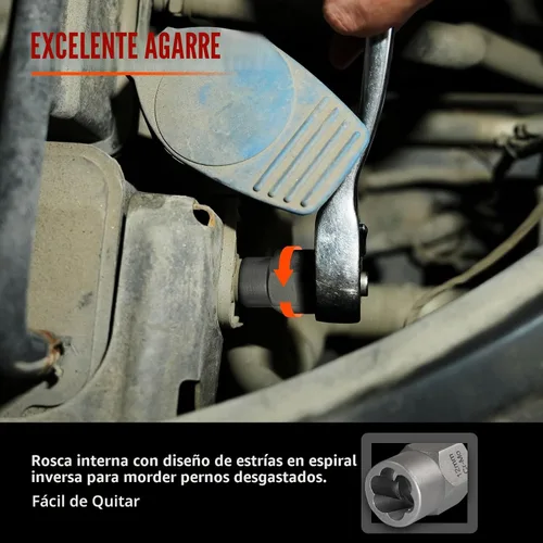 Vista 3 de Coobeast - Juego de extractor de pernos resistente, 13 piezas con adaptador de 3/8 pulgadas, para tuercas peladas, tornillos oxidados, redondeados
