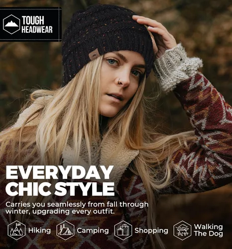 Vista 80 de Gorro de punto para mujer, cálido y suave, elástico, para clima frío de Tough Headwear