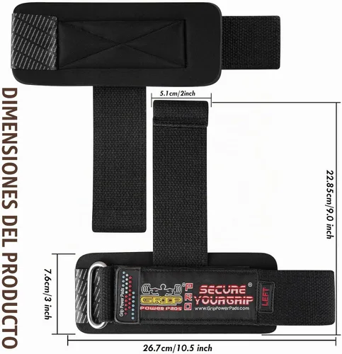 Vista 4 de Gym Lifting Dowel Straps Neoprene Padded Wrist Wraps for Weight Training, Bodybuilding & Fitness