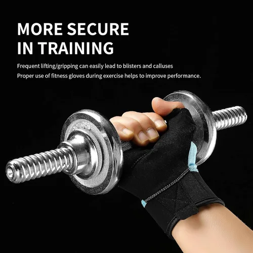 Vista 6 de Guantes de levantamiento de pesas para hombres, guantes de entrenamiento para mujeres, guantes de gimnasio transpirables y cómodos, antideslizantes