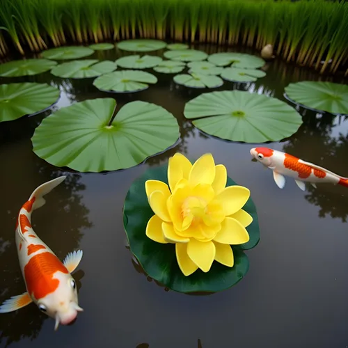 Vista 6 de Flor de loto de espuma flotante amarilla con adornos de almohadilla de lirios de agua, flores de loto falsas para pecera, acuario, hogar, jardín