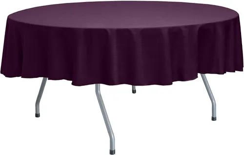 Vista 67 de Ultimate Textile Mantel redondo reversible Shantung Satin Majestic de 84 pulgadas, color rosa hielo